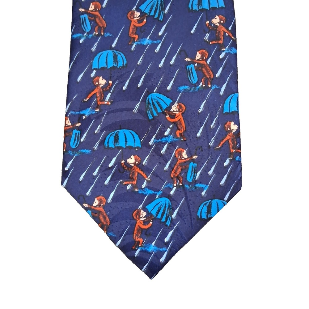 Vtg Curious George 90's Licensed Universal Studios Necktie Singing In The Rain
